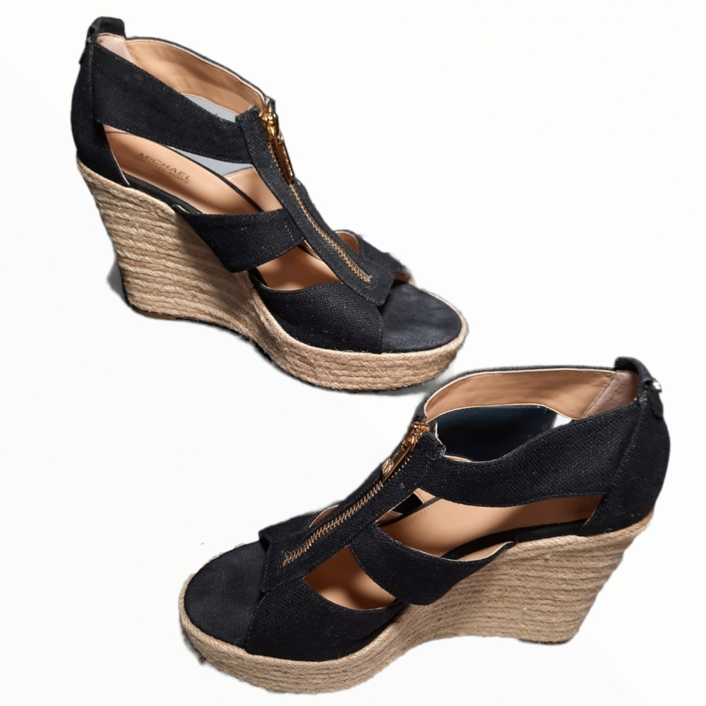 Michael Kors Canvas Espadrille Wedges